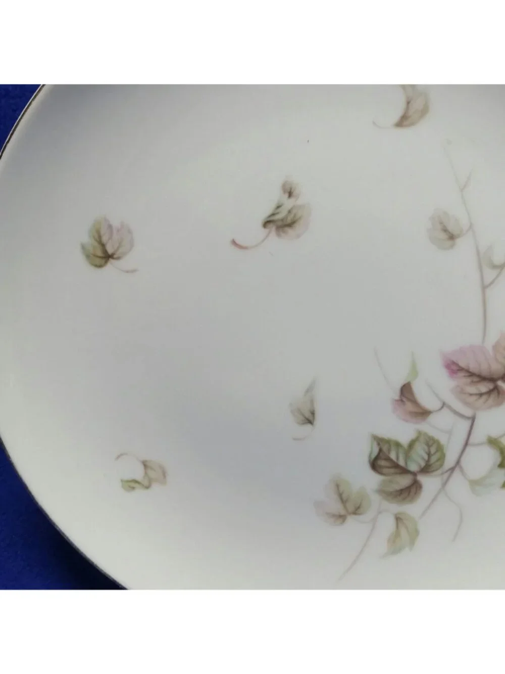 Vintage Yamaka Breeze Salad Plate 674 Pink Brown and Green Leaves 1950's MCM